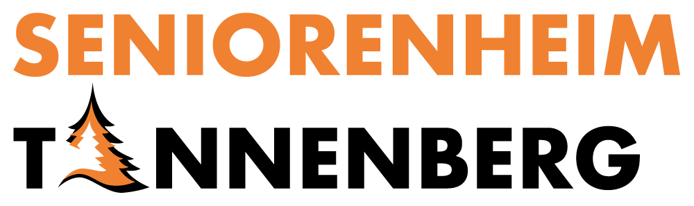 Logo des Seniorenheim Tannenberg mit orangefarbenem Schriftzug und stilisiertem Tannenbaum