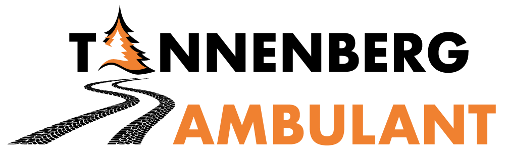 Logo des Seniorenheim Tannenberg Ambulant mit orangefarbenem Schriftzug und stilisiertem Tannenbaum